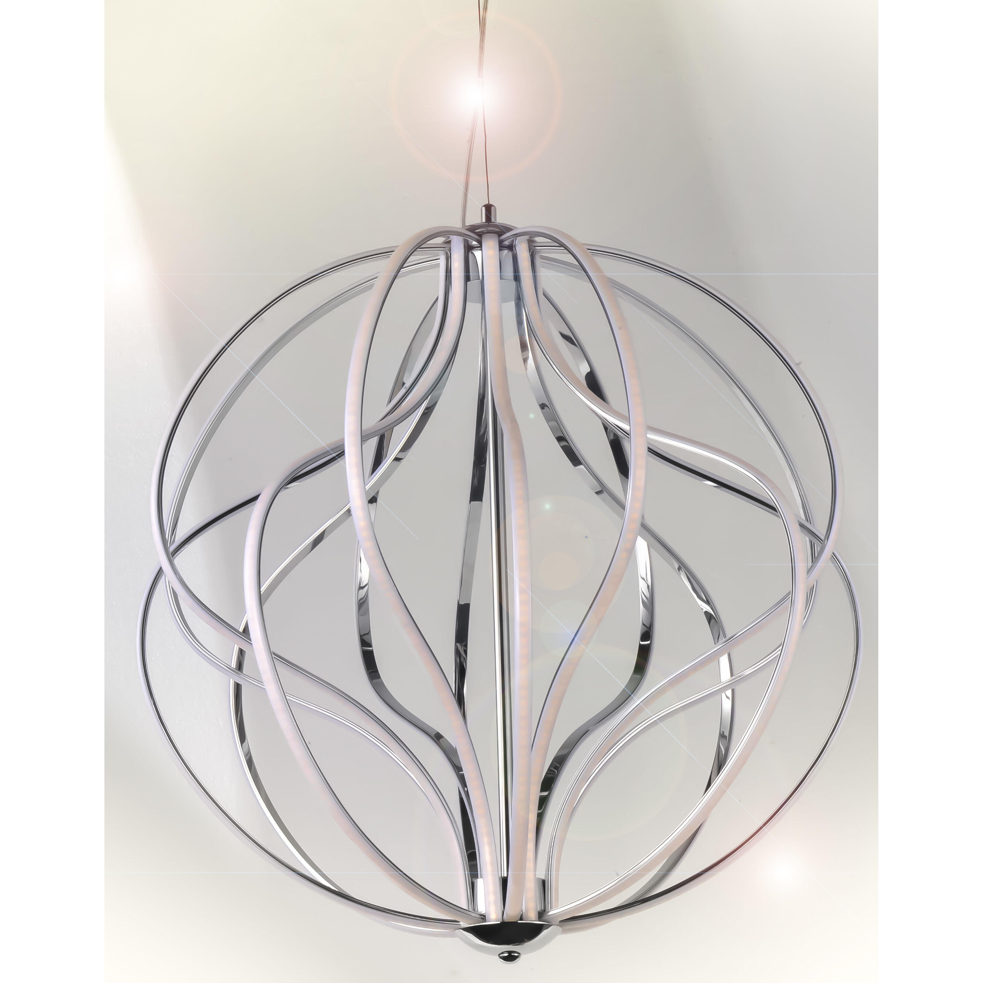 Aura LED 17 inch Polished Chrome Single Pendant Ceiling Light