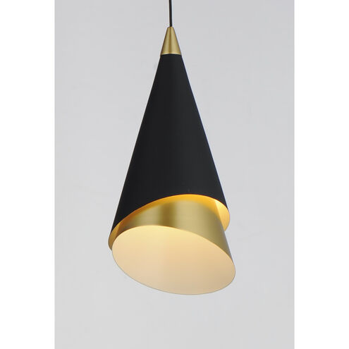 Mermaid LED 5.5 inch Black and Metallic Gold Single Pendant Ceiling Light