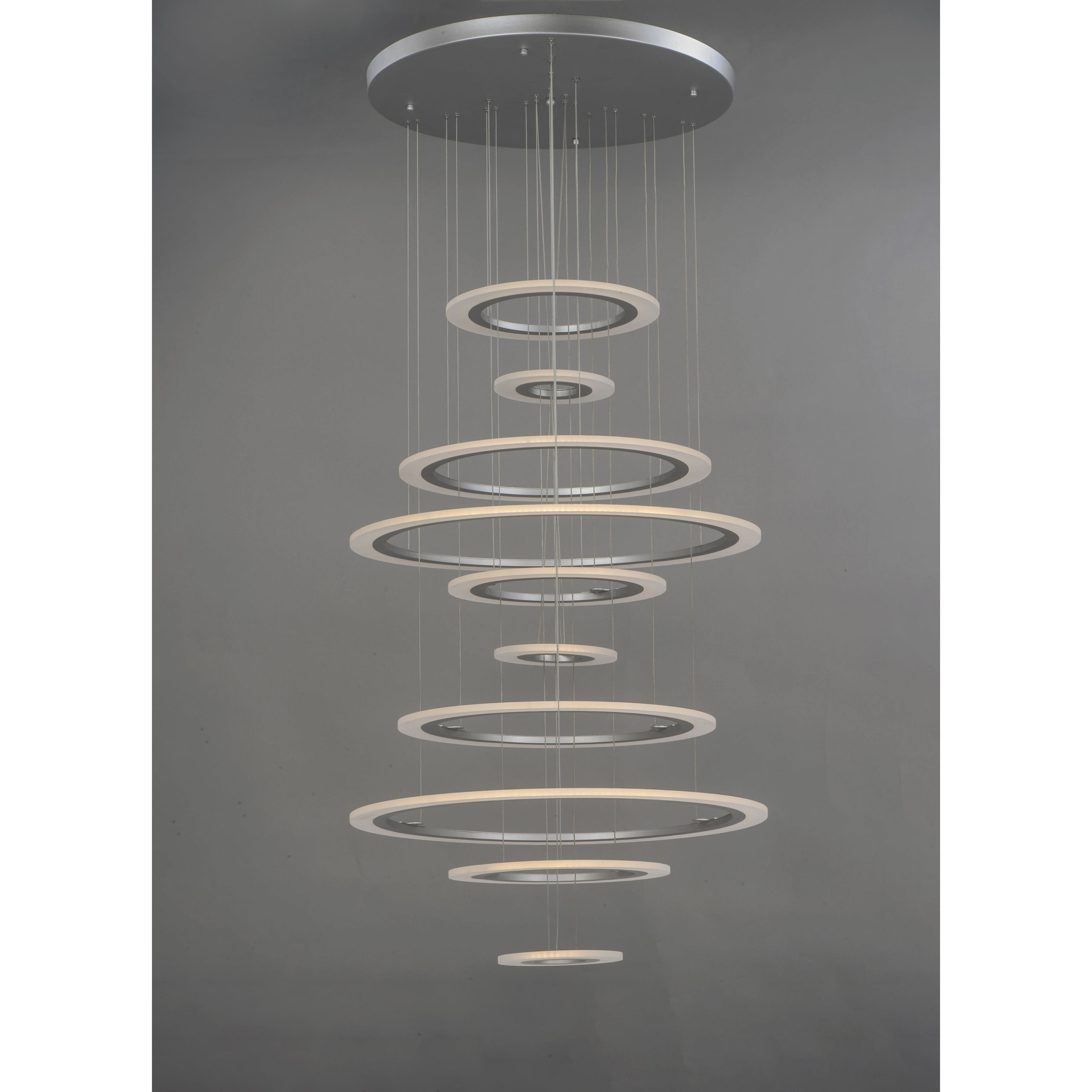 Saturn II LED LED 30 inch Matte Silver Multi-Light Pendant Ceiling Light