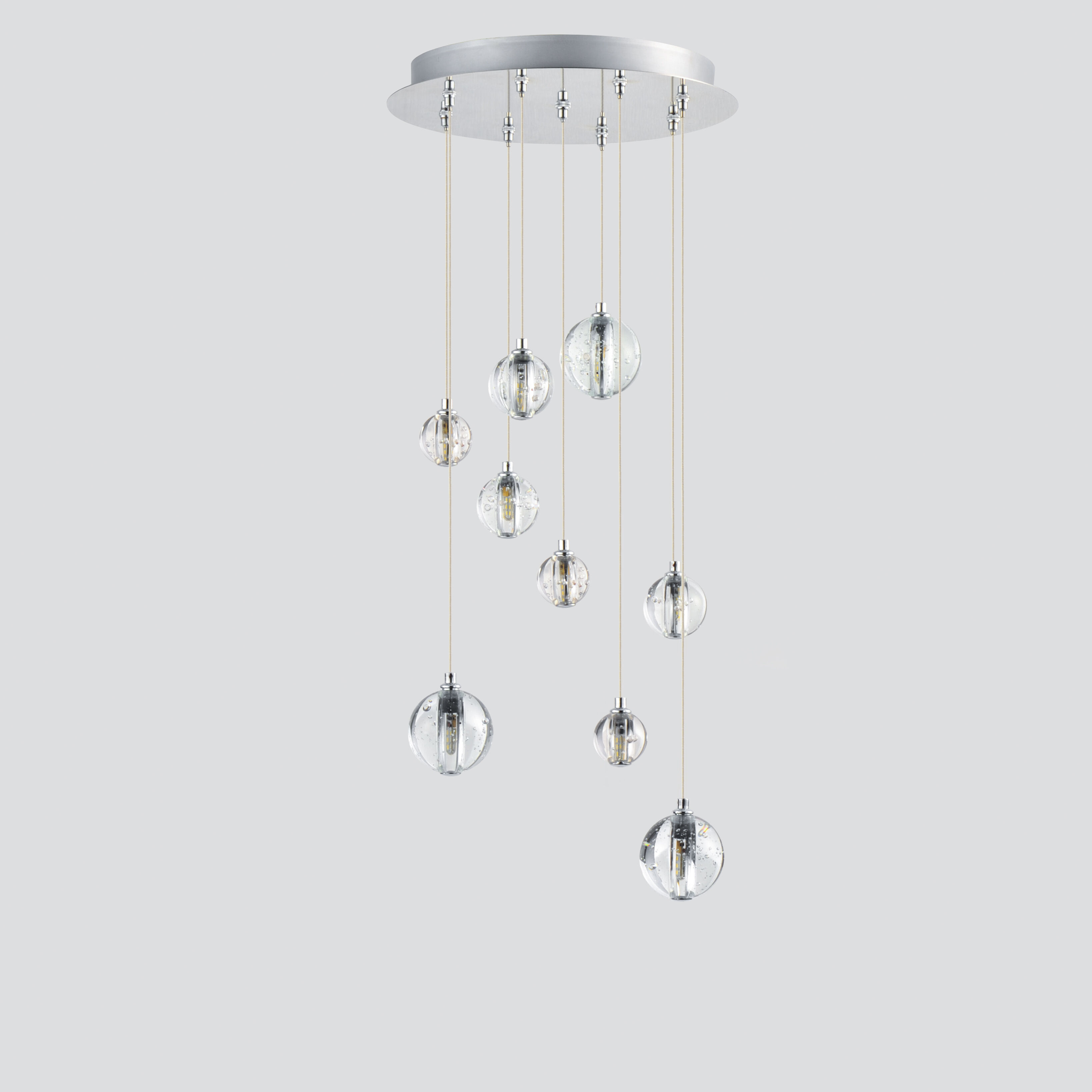 Harmony LED 12.75 inch Polished Chrome Multi-Light Pendant Ceiling Light