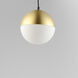 Half Moon LED 7.75 inch Metallic Gold Mini Pendant Ceiling Light