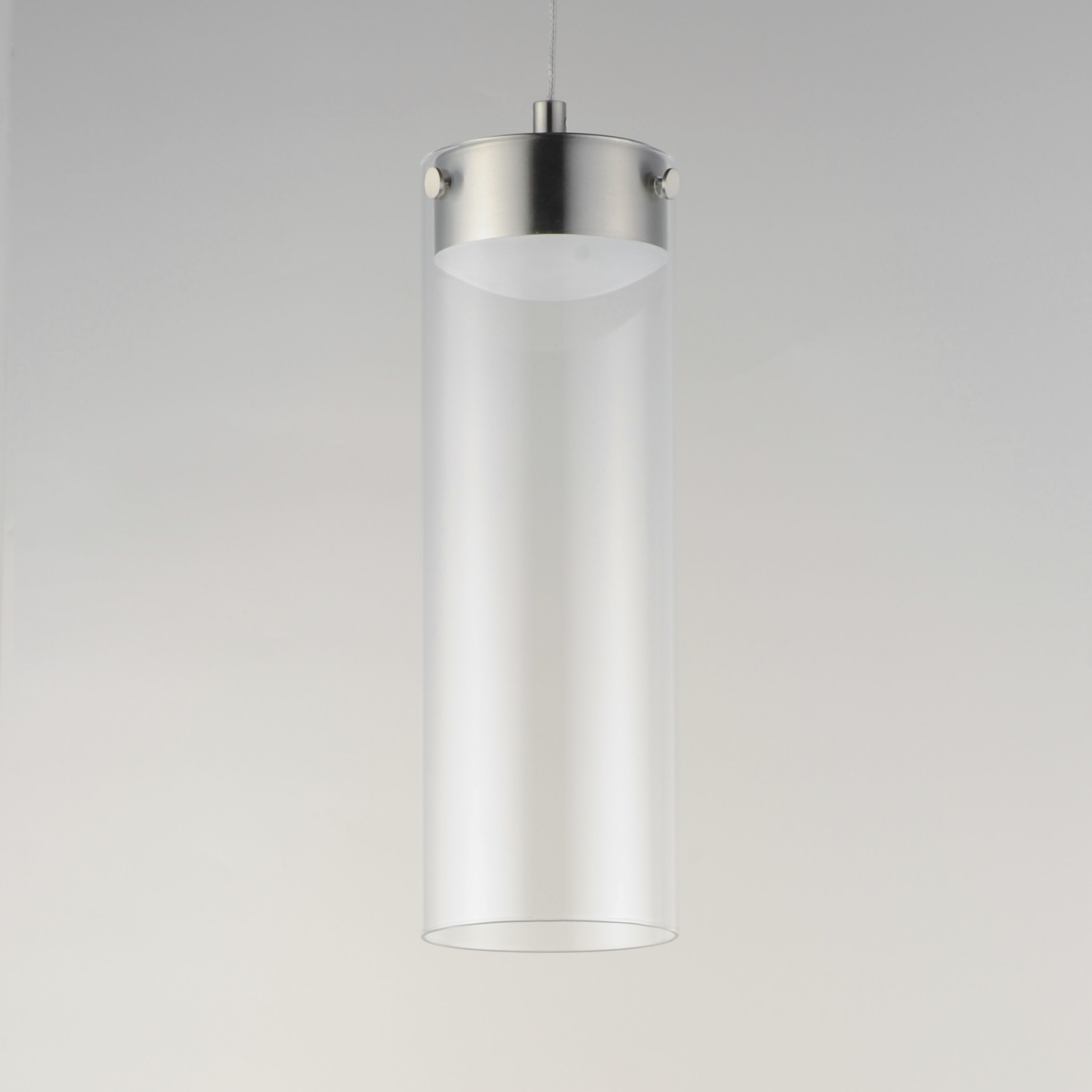 Highball Satin Nickel Multi-Light Pendant Ceiling Light in Clear