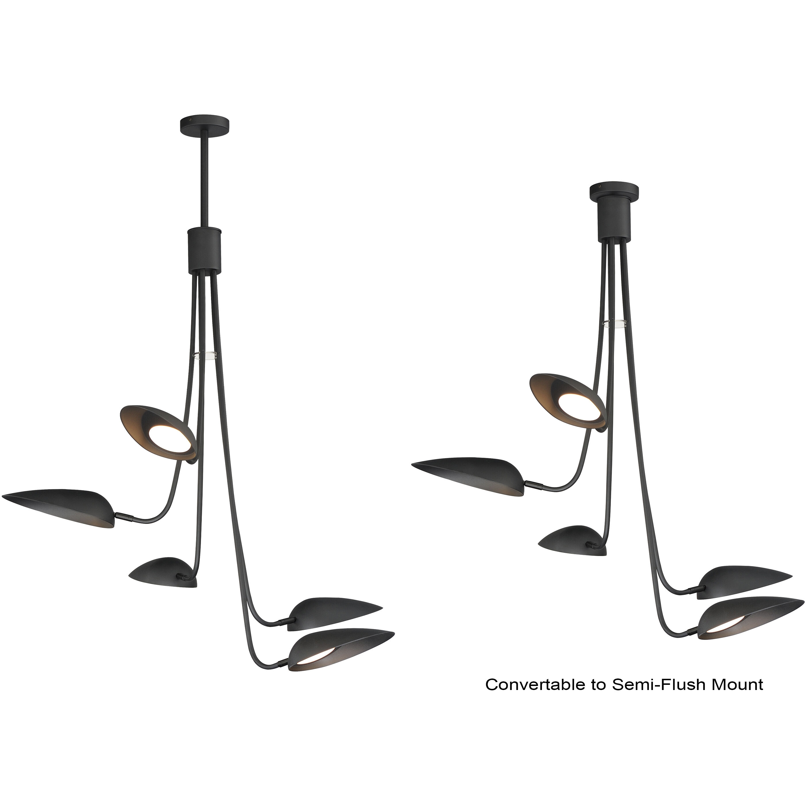 Marsh LED 43 inch Black Multi-Light Pendant Ceiling Light