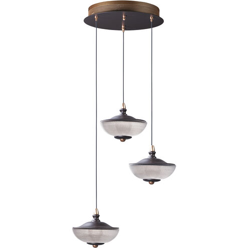 Bella LED 14.75 inch Bronze and Gold Multi-Light Pendant Ceiling Light