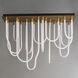 Soleil LED 20 inch Natural Aged Brass Flush Mount Chandelier Ceiling Light