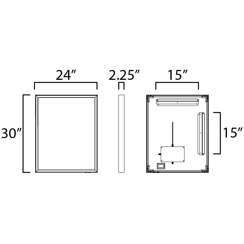 Bevel 30 X 24 inch Satin Nickel LED Wall Mirror