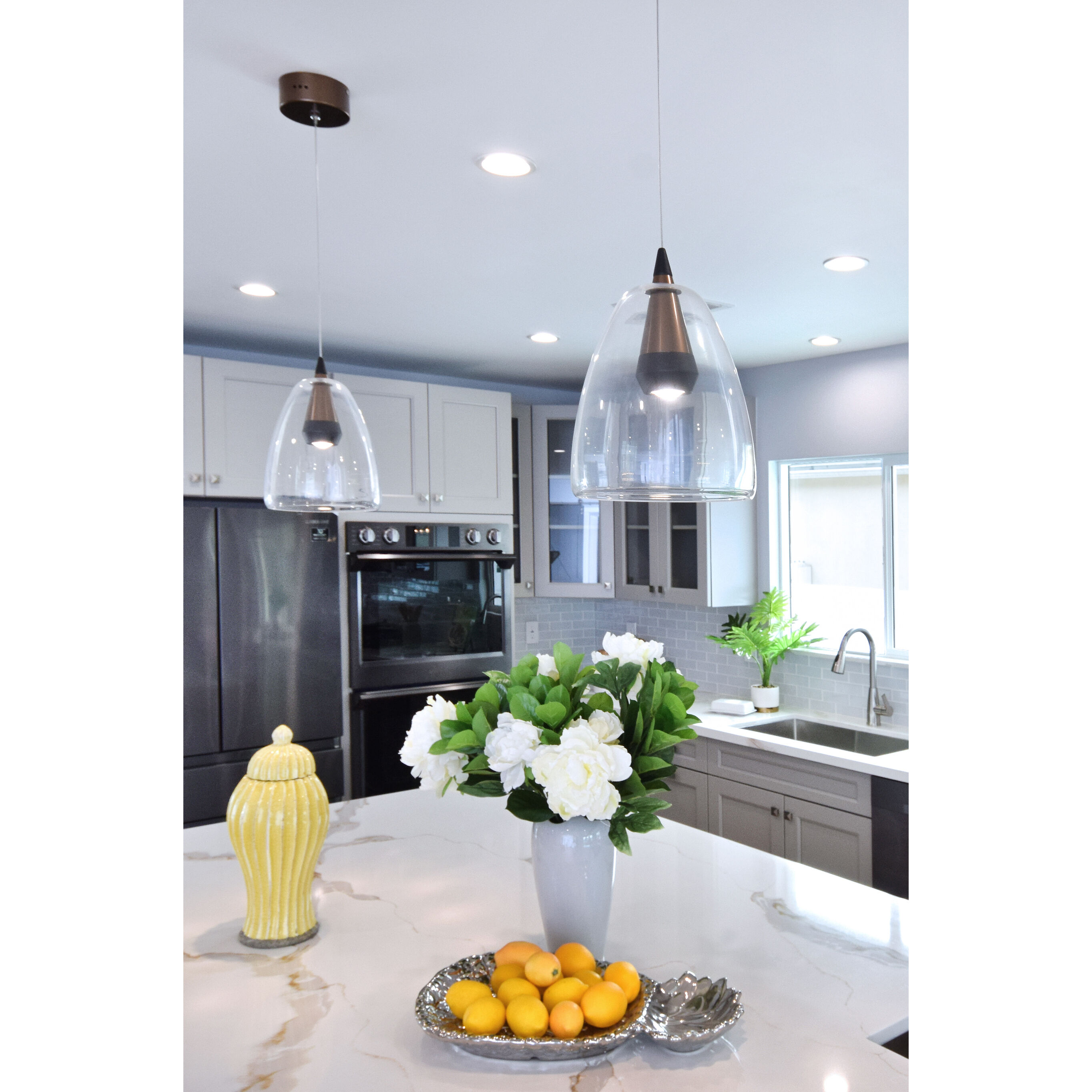 Sven LED 8 inch Black and Coffee Single Pendant Ceiling Light