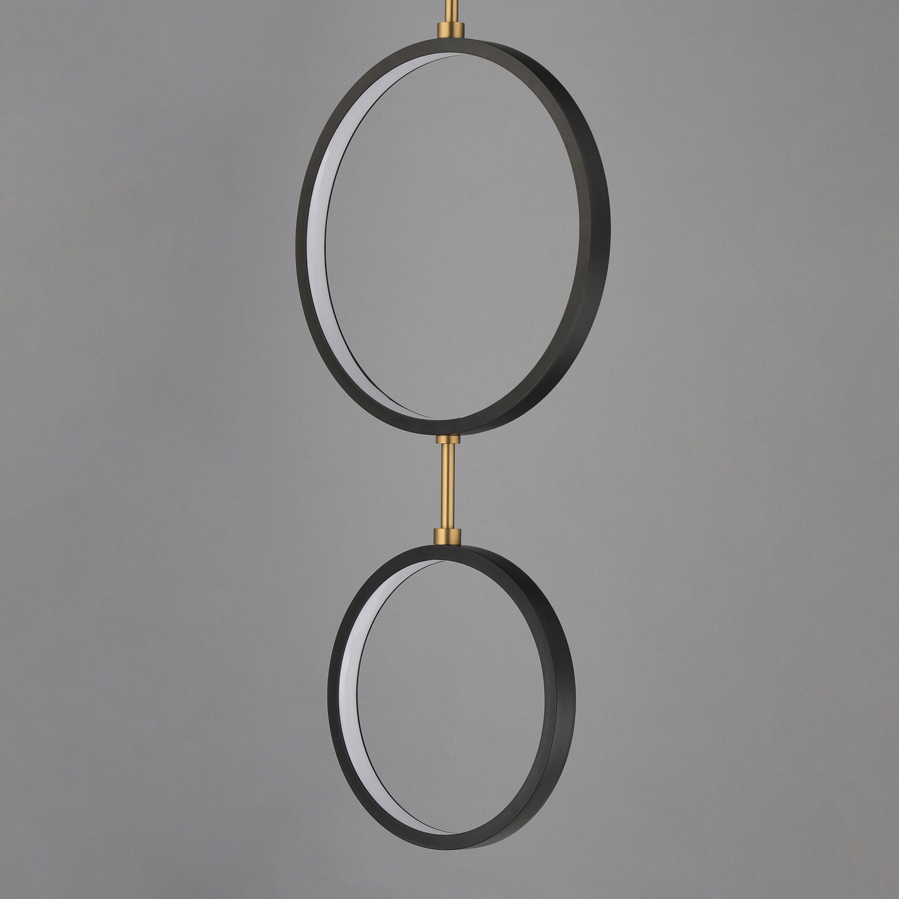 Hoopla LED 15.75 inch Black and Gold Multi-Light Pendant Ceiling Light in Black/Gold