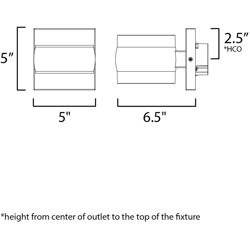 Modular LED 5 inch Black Outdoor Wall Sconce