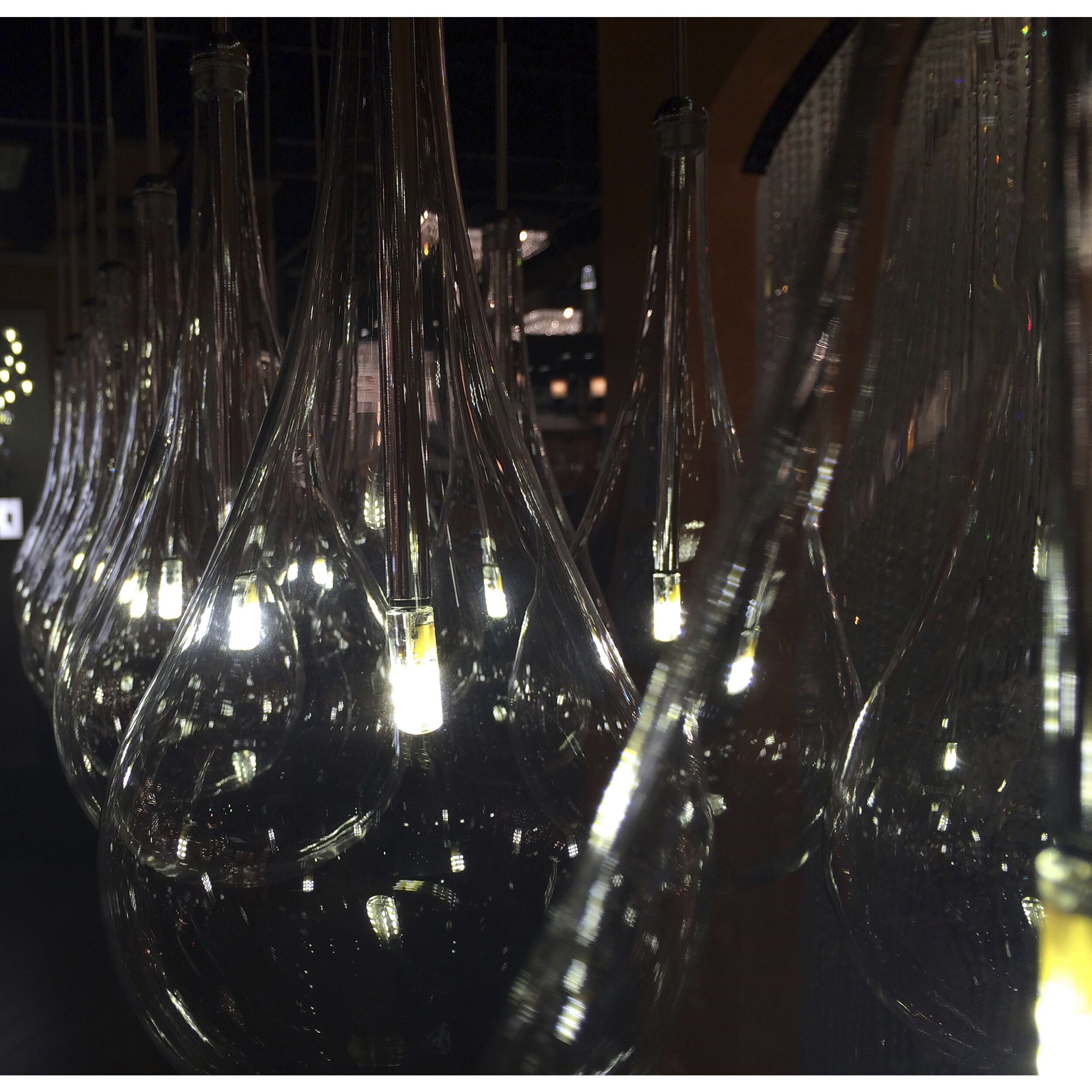 Larmes LED LED 12 inch Polished Chrome Single Pendant Ceiling Light