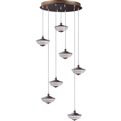 Bella LED 21.25 inch Bronze and Gold Multi-Light Pendant Ceiling Light