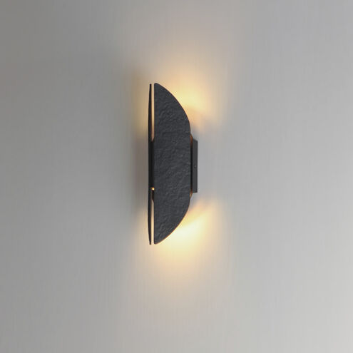 Tectonic LED 14 inch Black and Antique Brass Outdoor Wall Sconce