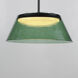 Jensen LED 18 inch Black Single Pendant Ceiling Light in Green