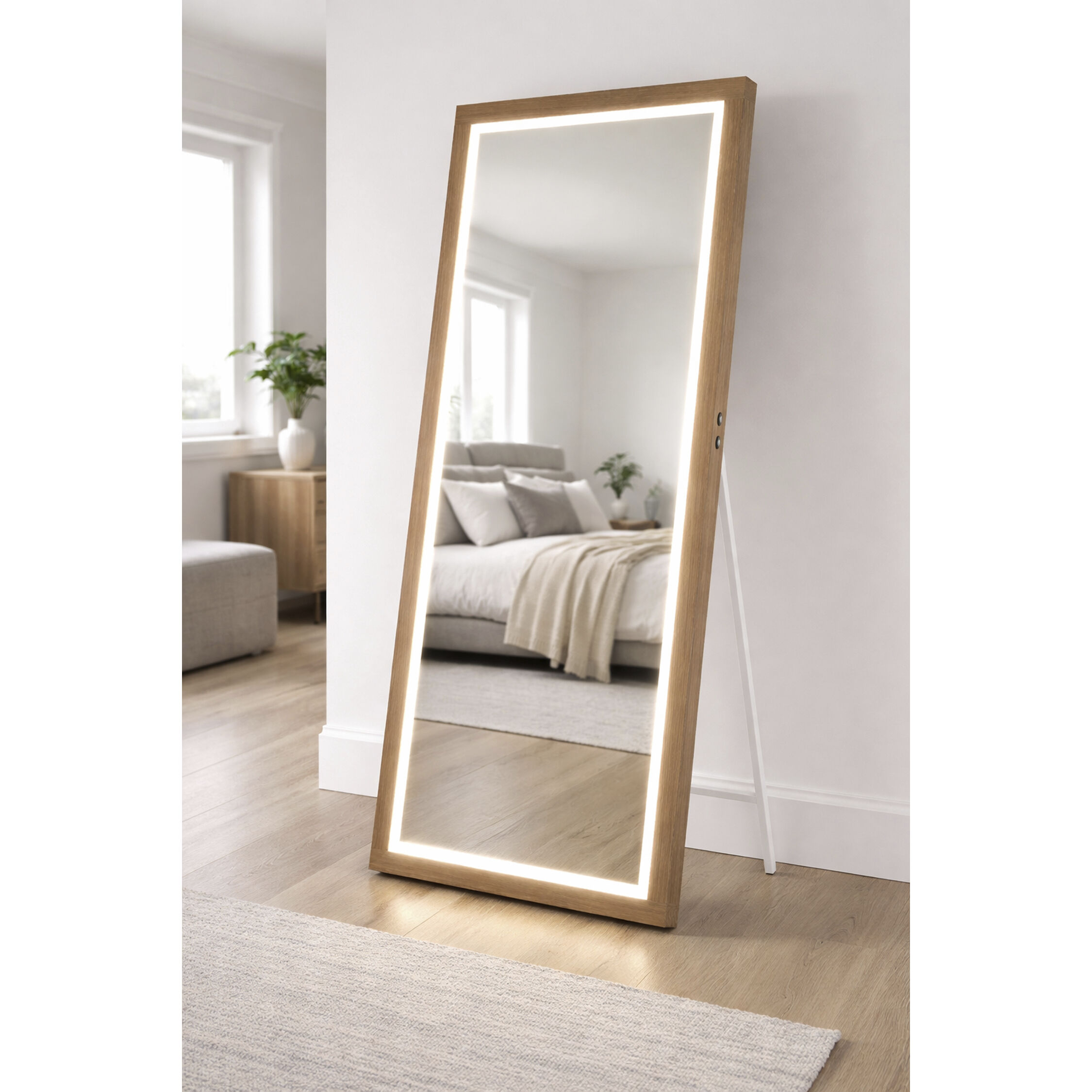 Sawyer 68 X 32 inch Oak LED Wall Mirror