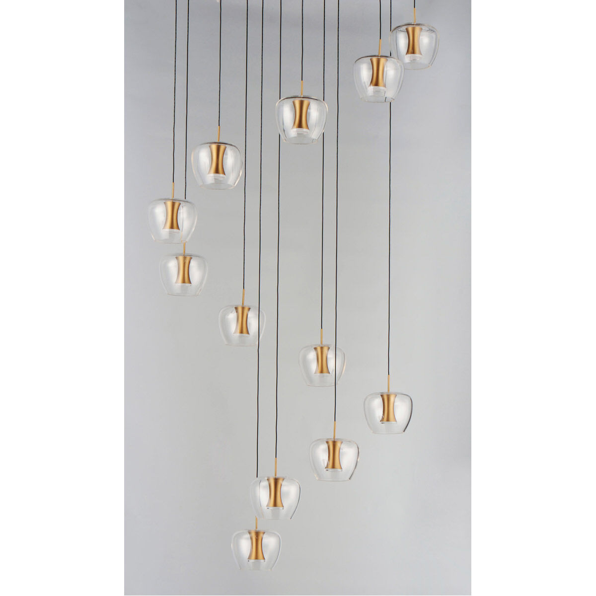 Newton LED 27.5 inch Black and Gold Multi-Light Pendant Ceiling Light