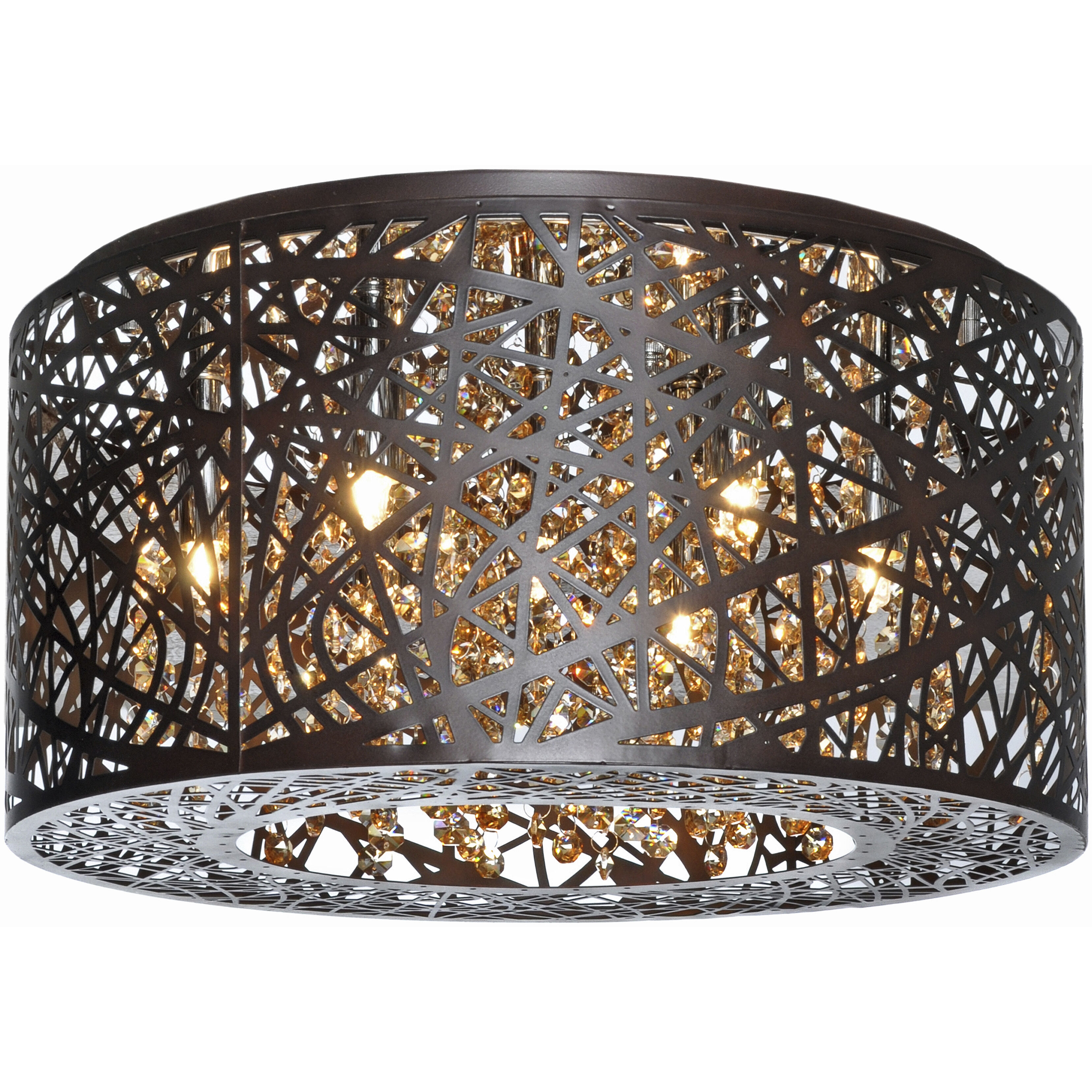 Inca LED 15.75 inch Bronze Flush Mount Ceiling Light in Cognac