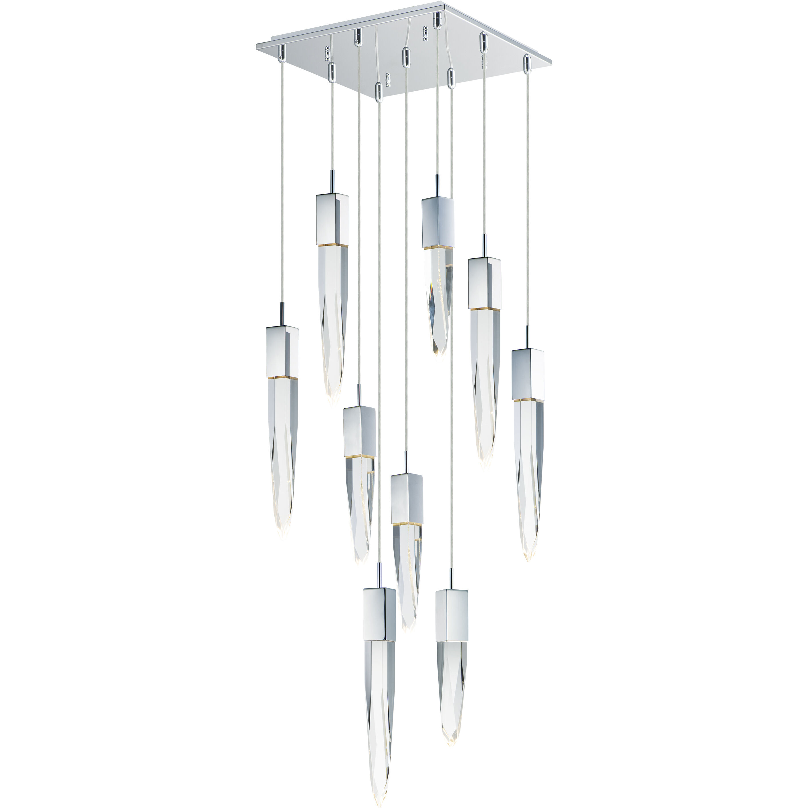 Quartz LED 15.75 inch Polished Chrome Multi-Light Pendant Ceiling Light