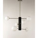 Cog LED 30 inch Black and Satin Nickel Multi-Light Pendant Ceiling Light