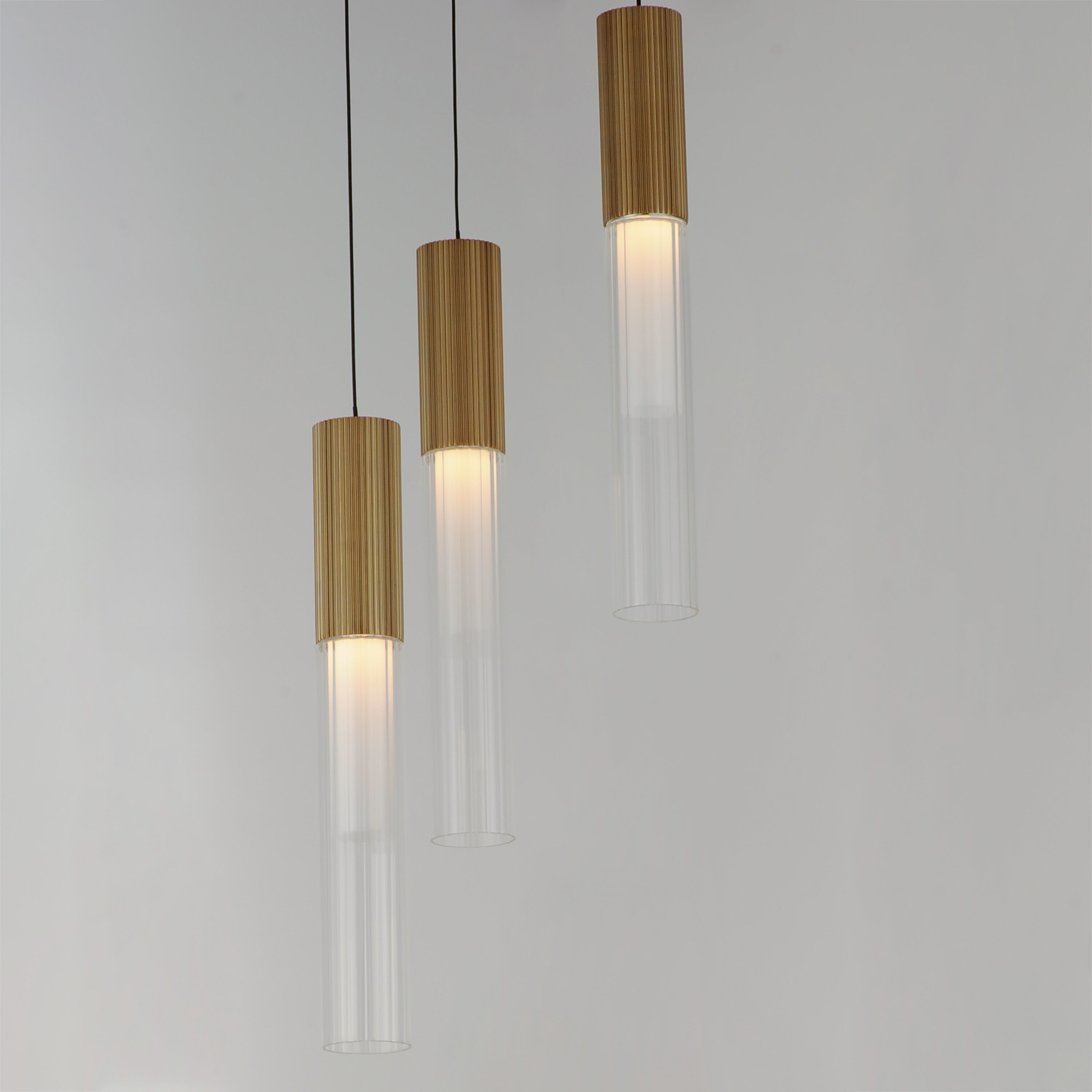 Reeds LED 11.75 inch Gold Multi-Light Pendant Ceiling Light
