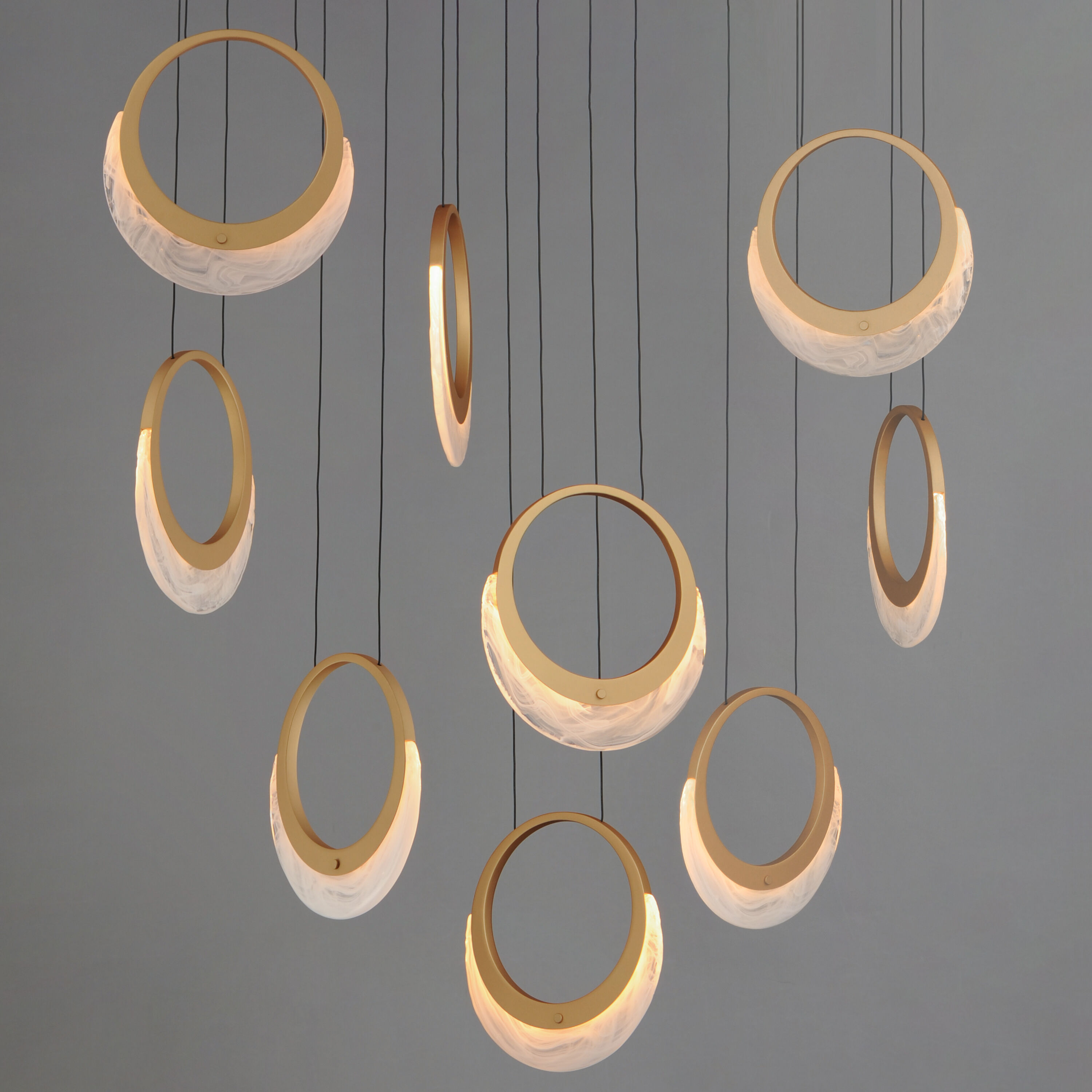Lyra LED 28.5 inch Gold Multi-Light Pendant Ceiling Light