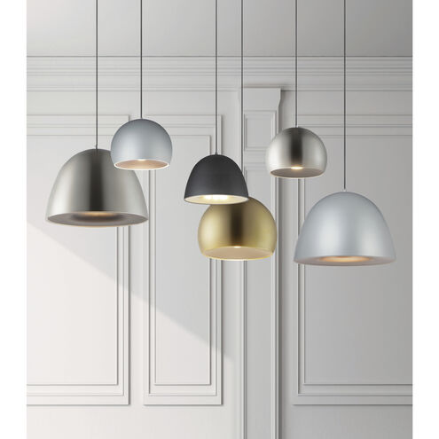 Palla LED 15.75 inch Satin Brass and Coffee Single Pendant Ceiling Light in Satin Brass/Coffee
