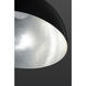 Hemisphere LED 9 inch Gloss Black and Aluminum Single Pendant Ceiling Light