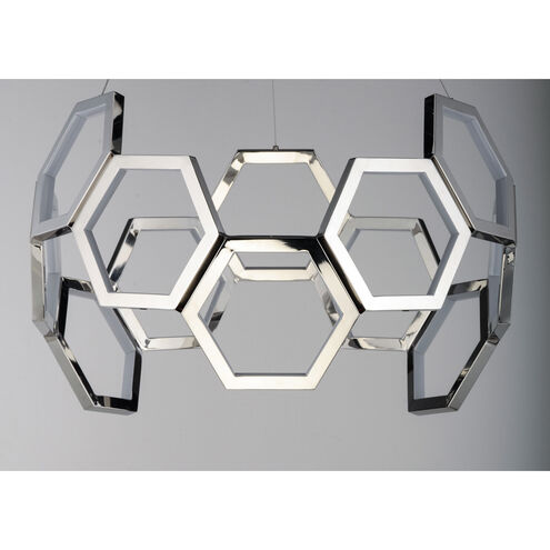 Polygon LED 30 inch Polished Chrome Single Pendant Ceiling Light