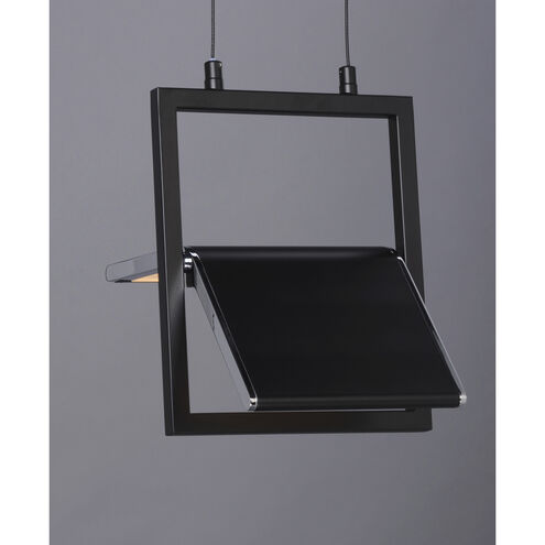 Glider LED 10.25 inch Black and Polished Chrome Single Pendant Ceiling Light