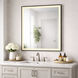 Framed 36 X 30 inch Black LED Wall Mirror