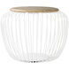 Cage 18.75 inch White and Navaho White Ottoman