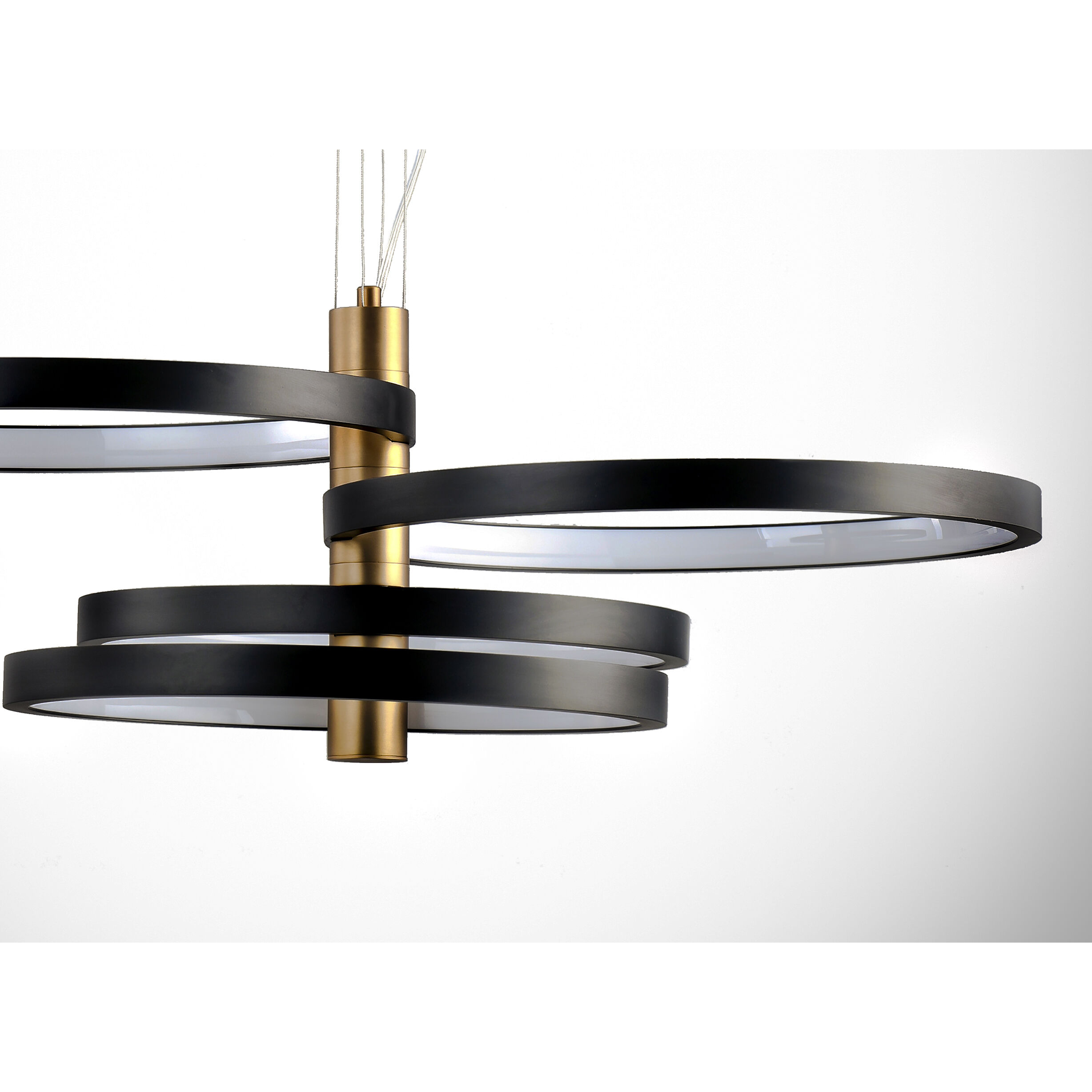 Hoopla LED 29.5 inch Black and Gold Multi-Light Pendant Ceiling Light