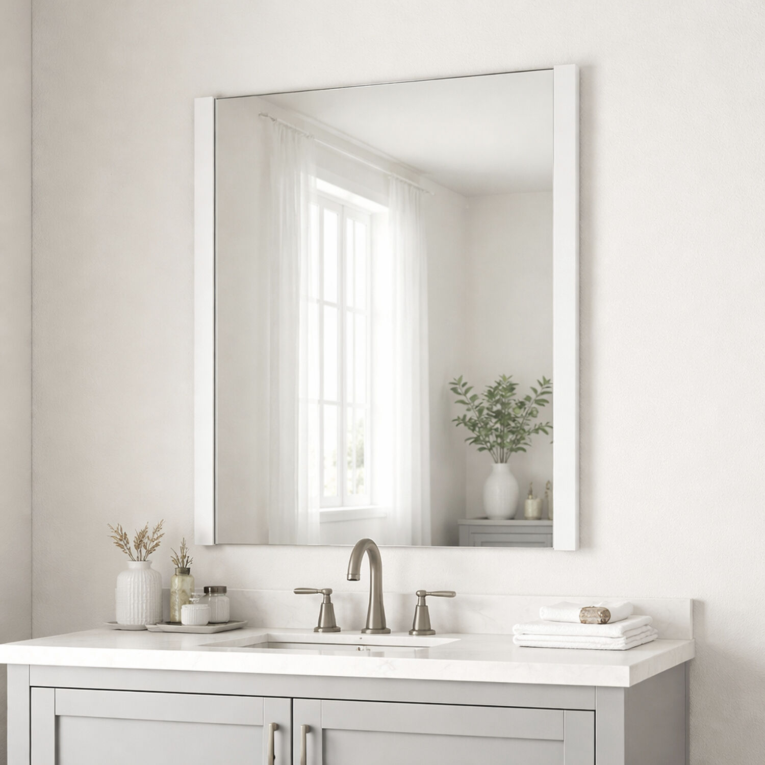 Luminance 42 X 30 inch Polished Chrome LED Wall Mirror