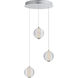 Rhythm LED 11.75 inch Polished Chrome Multi-Light Pendant Ceiling Light
