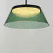 Jensen LED 18 inch Black Single Pendant Ceiling Light in Green
