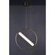 Flare LED 6.25 inch Black and Soft Gold Single Pendant Ceiling Light