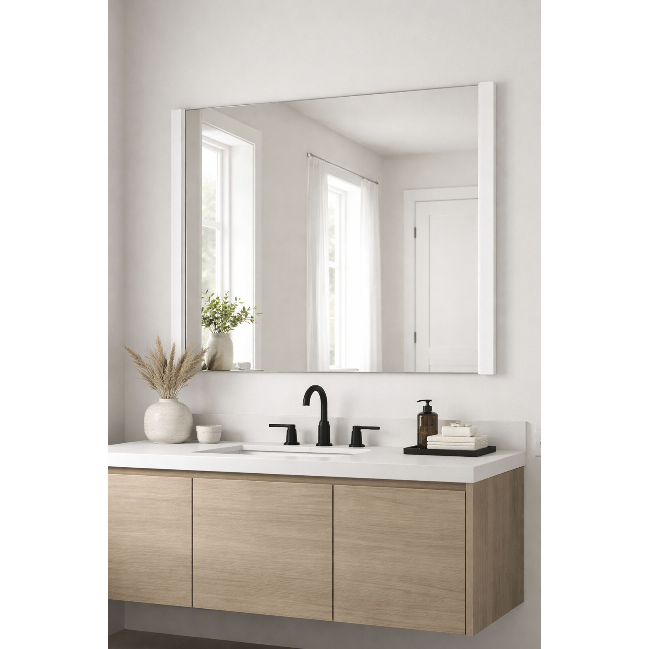 Luminance 48 X 42 inch Polished Chrome LED Wall Mirror
