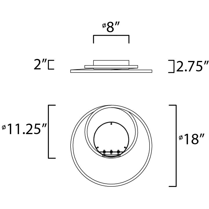 Cycle LED 18 inch Black Flush Mount Ceiling Light