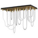Soleil LED 20 inch Natural Aged Brass Flush Mount Chandelier Ceiling Light