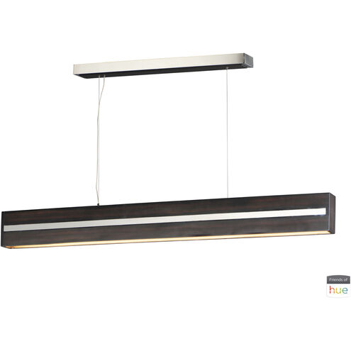 iWood LED 59.75 inch Wenge and Polished Chrome Linear Pendant Ceiling Light