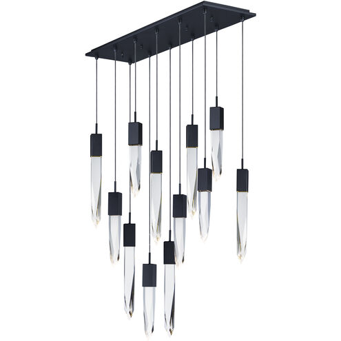 Quartz LED 39.25 inch Black Multi-Light Pendant Ceiling Light