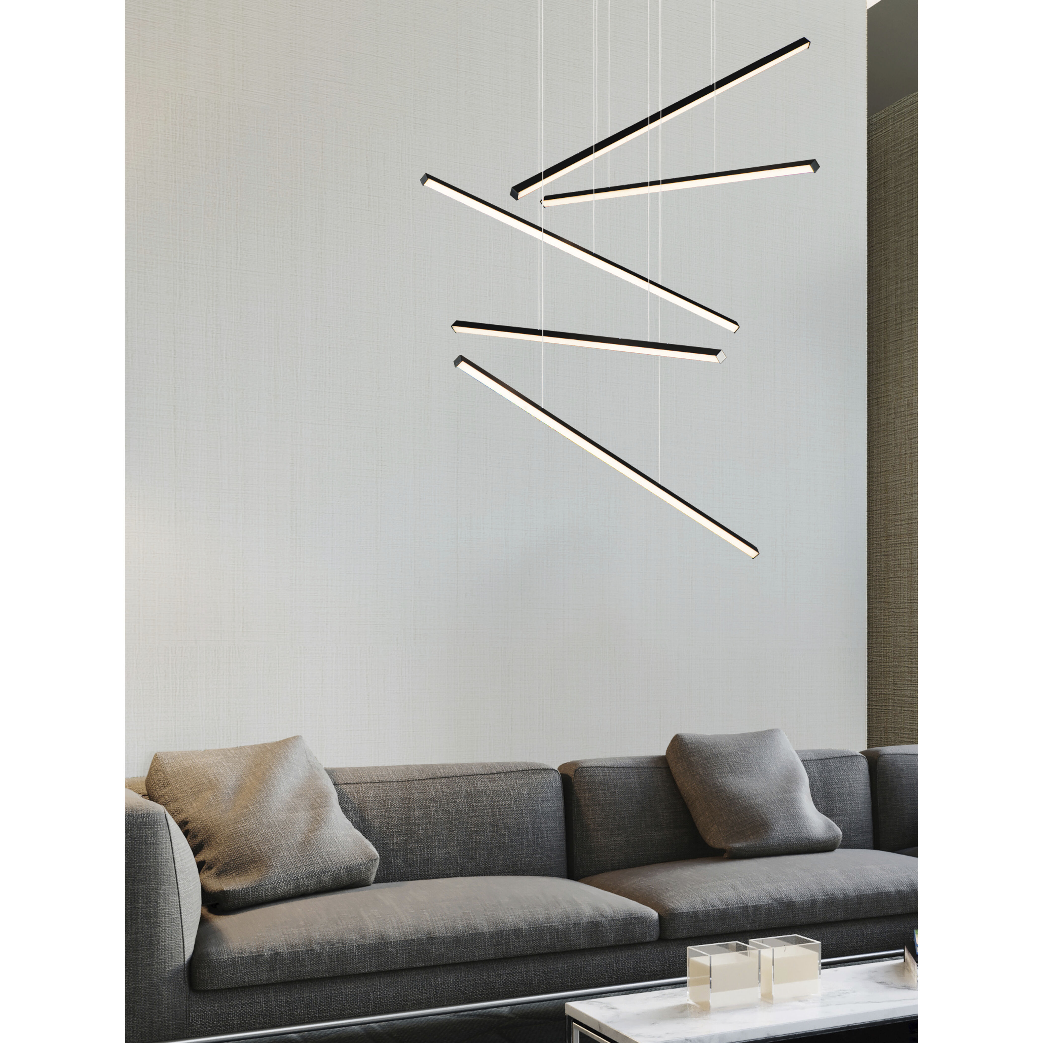 Hover LED 1.5 inch Black Multi-Light Pendant Ceiling Light