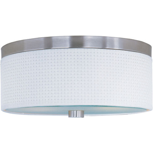 Elements 2 Light 14 inch Satin Nickel Flush Mount Ceiling Light in White Weave