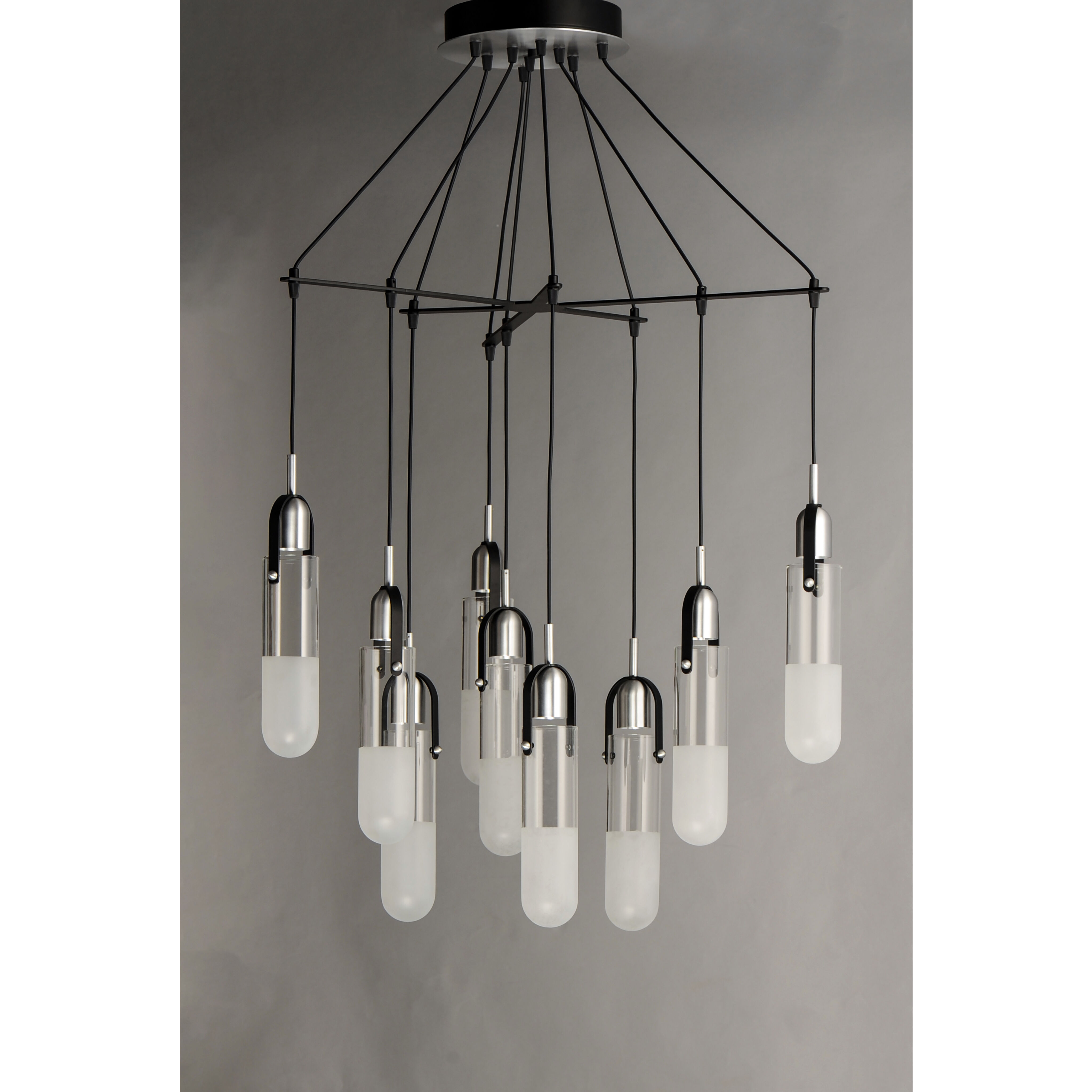 Capsule LED 33 inch Black and Brushed Aluminum Multi-Light Pendant Ceiling Light