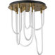 Soleil LED 20 inch Natural Aged Brass Flush Mount Chandelier Ceiling Light