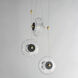 Amulet LED 17.5 inch Black and Natural Aged Brass Multi-Light Pendant Ceiling Light