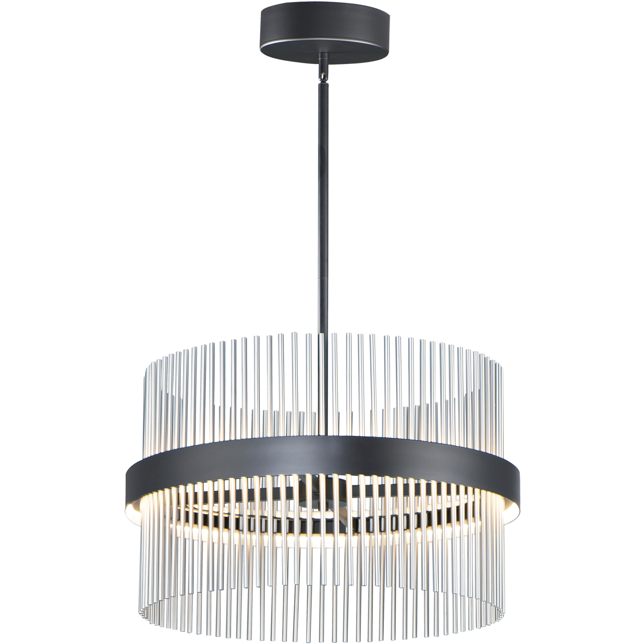 Chimes WiZ LED 23.75 inch Black and Satin Nickel Single Pendant Ceiling Light
