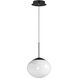 Nimbus LED 9.5 inch Black Single Pendant Ceiling Light in White Cirrus
