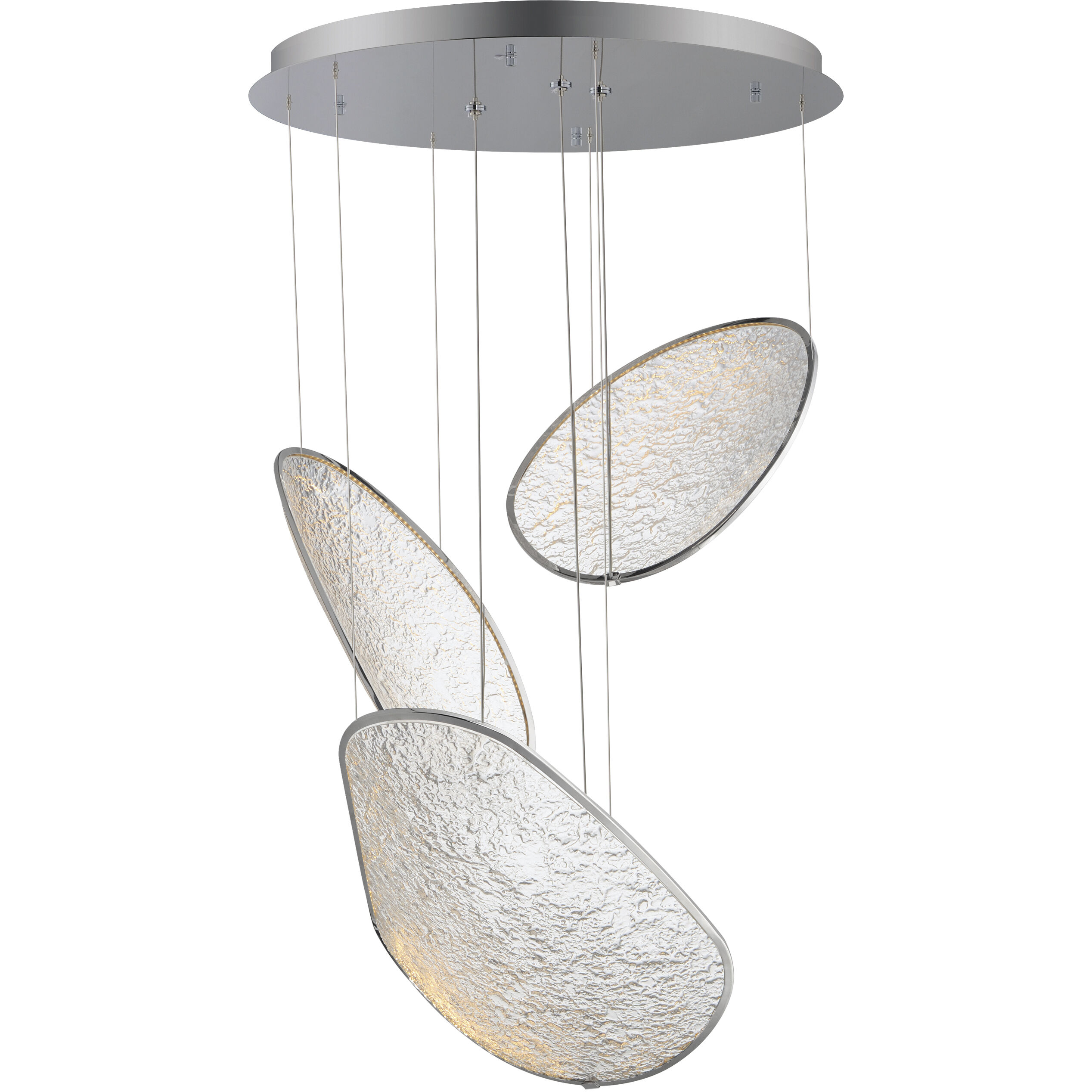 Moonscapes LED 28.5 inch Polished Chrome Multi-Light Pendant Ceiling Light