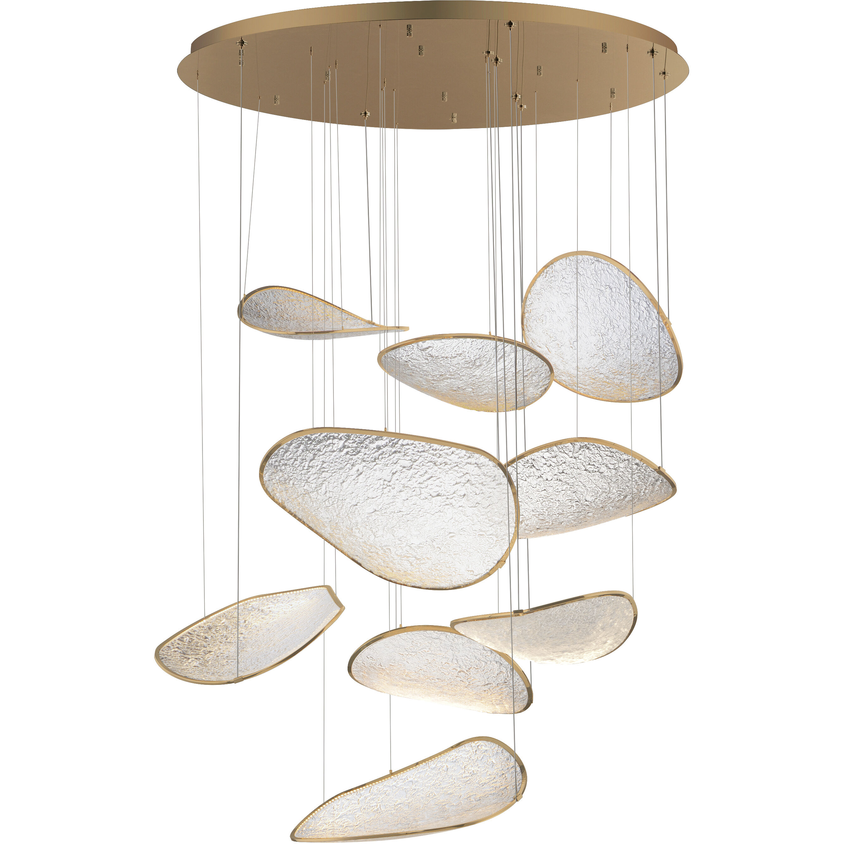 Moonscapes LED 47 inch Brushed Champagne Multi-Light Pendant Ceiling Light