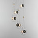 Amulet LED 20.25 inch Black and Natural Aged Brass Multi-Light Pendant Ceiling Light